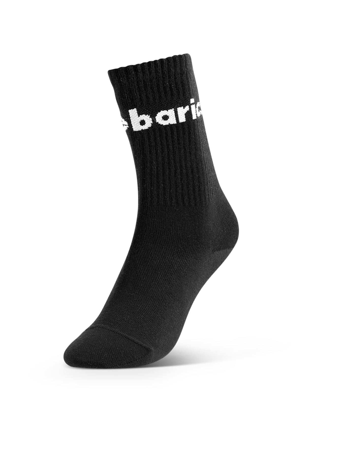 Barebarics - Barefoot Socks - Crew - Black - Big logo - 3 pack