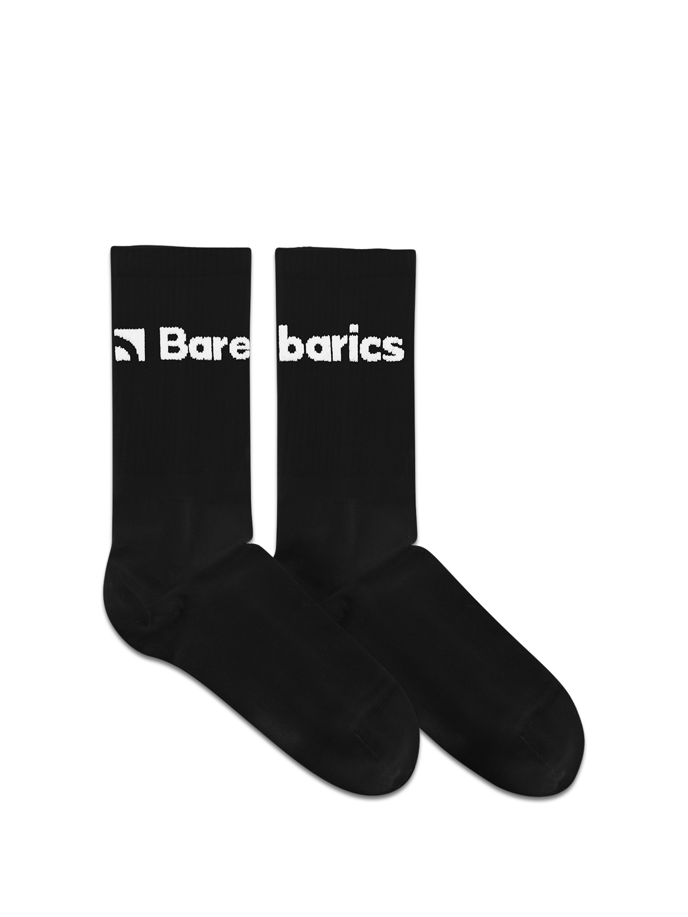 Barebarics - Barefoot Socks - Crew - Black - Big logo - 3 pack