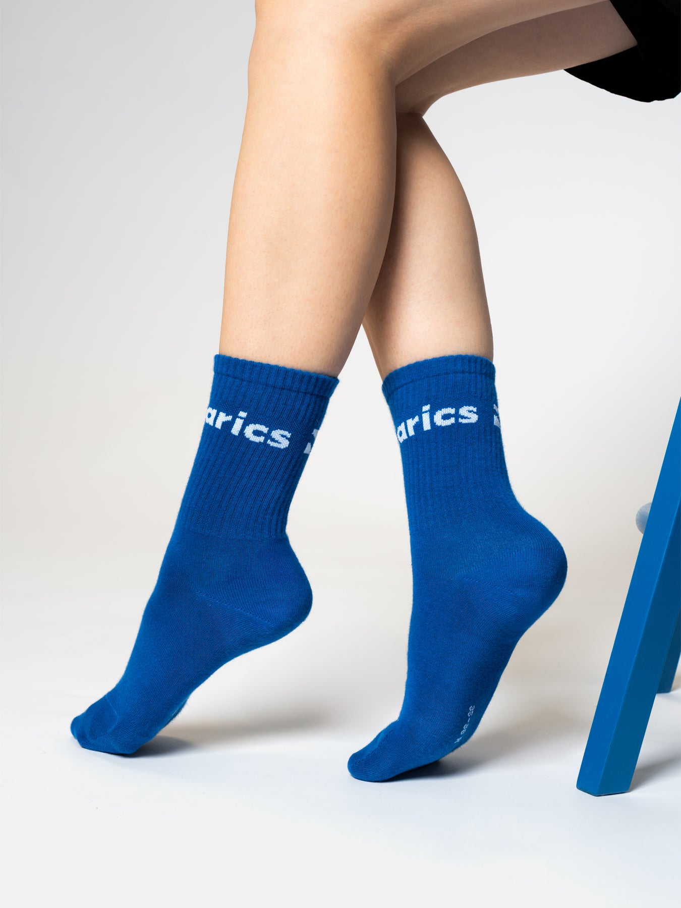 Barebarics - Barefoot Socks - Crew - Blue - Big logo - 3 pack