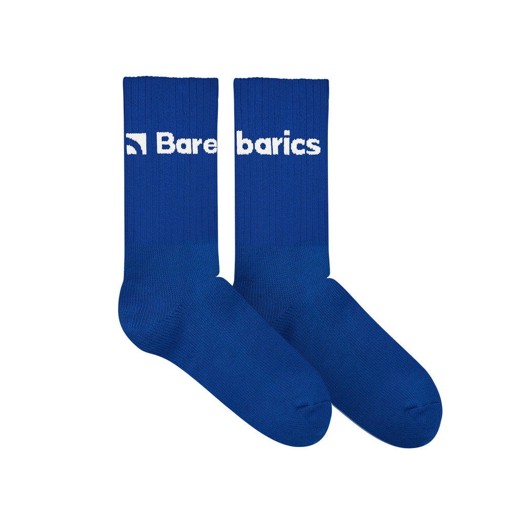 Barebarics - Barefoot Socks - Crew - Blue - Big logo - 3 pack