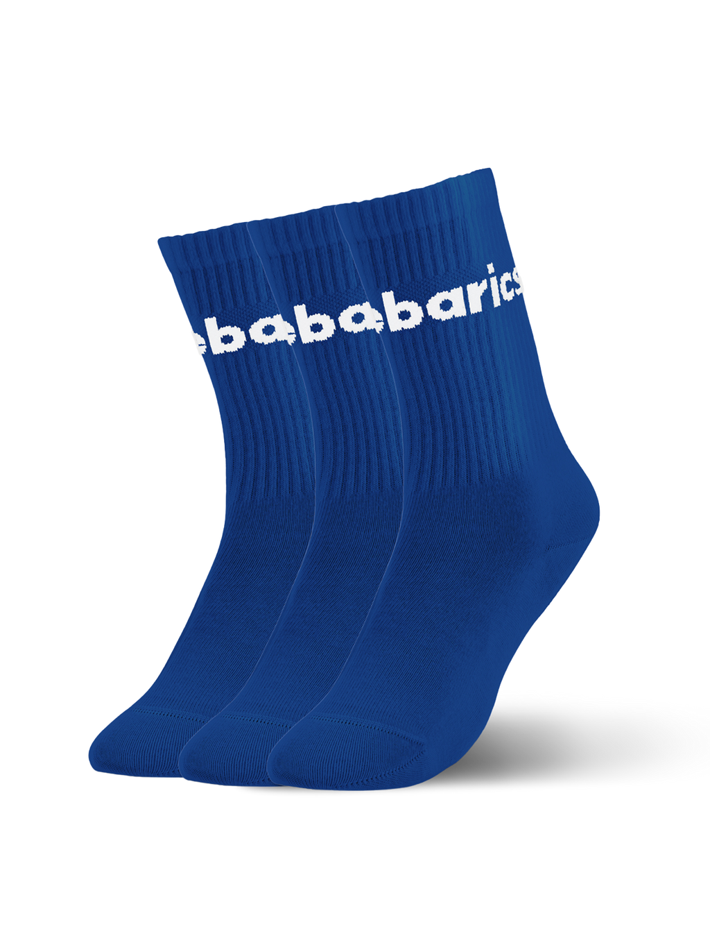Barebarics - Barefoot Socks - Crew - Blue - Big logo - 3 pack