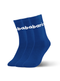 Barebarics - Barefoot Socks - Crew - Blue - Big logo - 3 pack