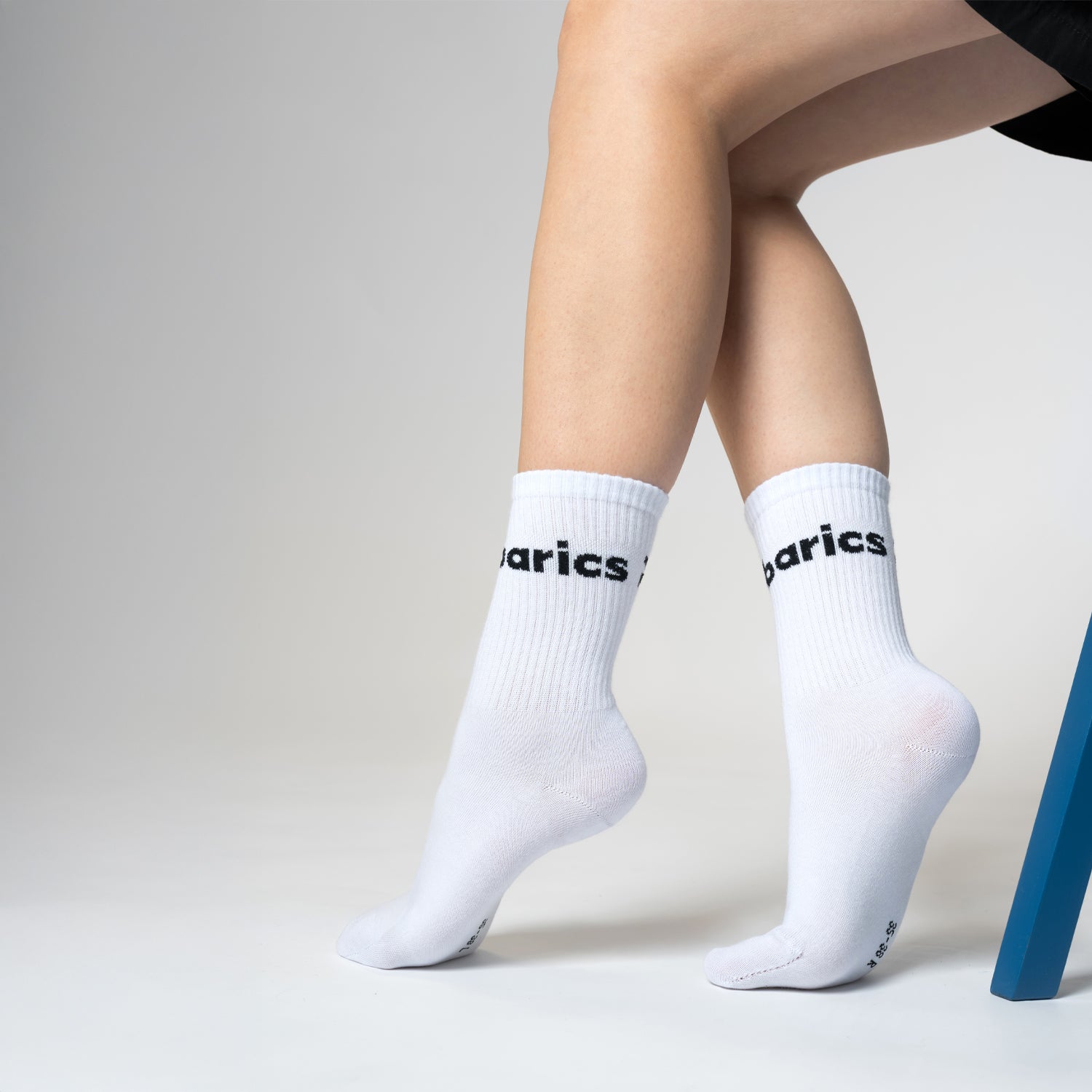 Barebarics - Barefoot Socks - Crew - White - Big logo - 3 pack