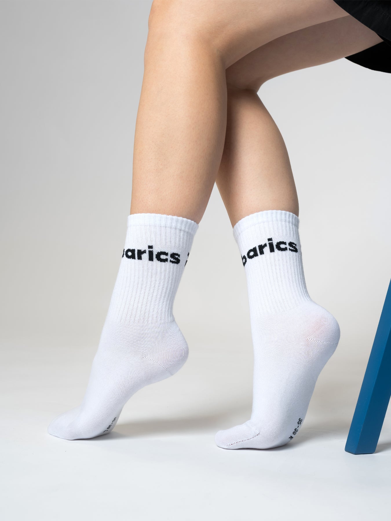 Barebarics - Barefoot Socks - Crew - White - Big logo - 3 pack