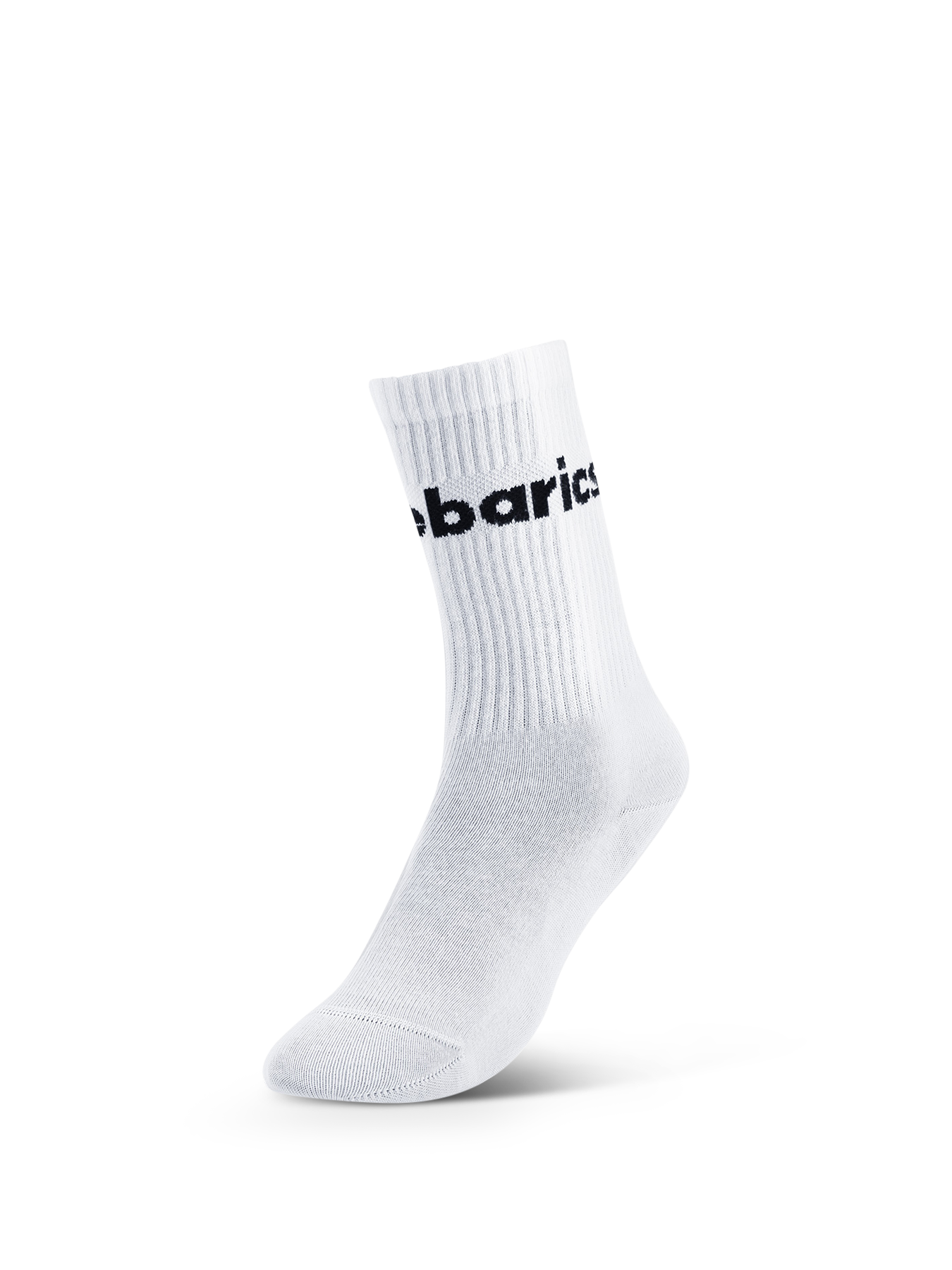 Barebarics - Barefoot Socks - Crew - White - Big logo - 3 pack