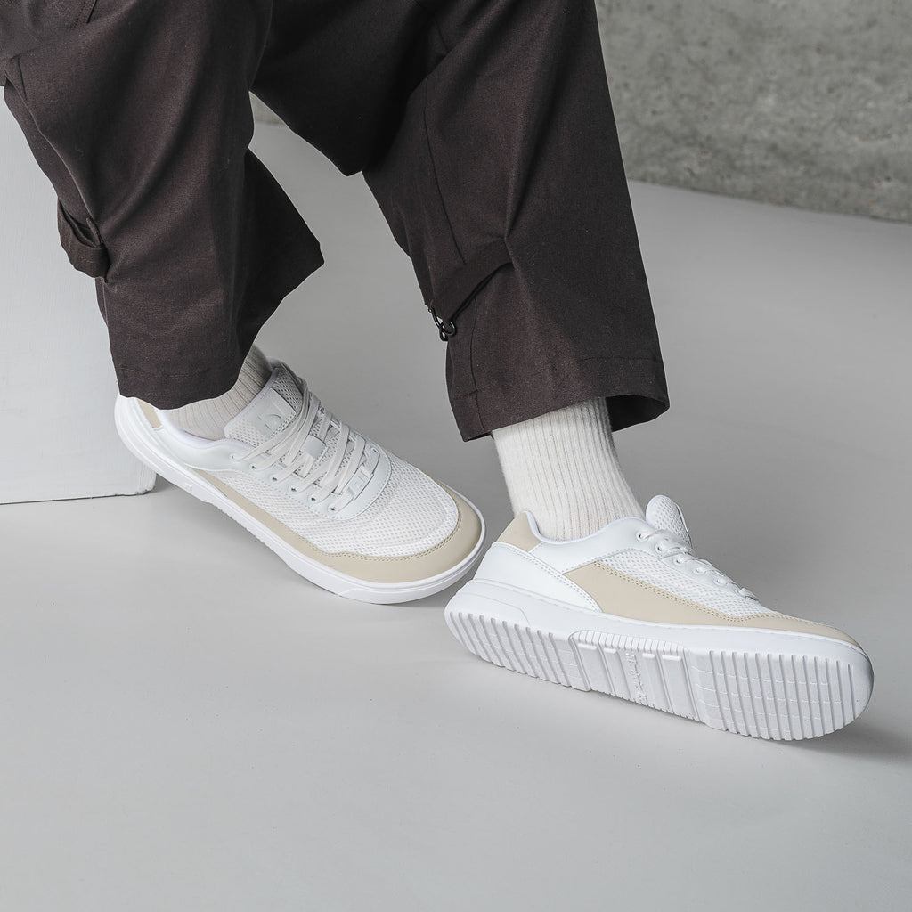 Barefoot Sneakers Barebarics Vaporo - White & Beige