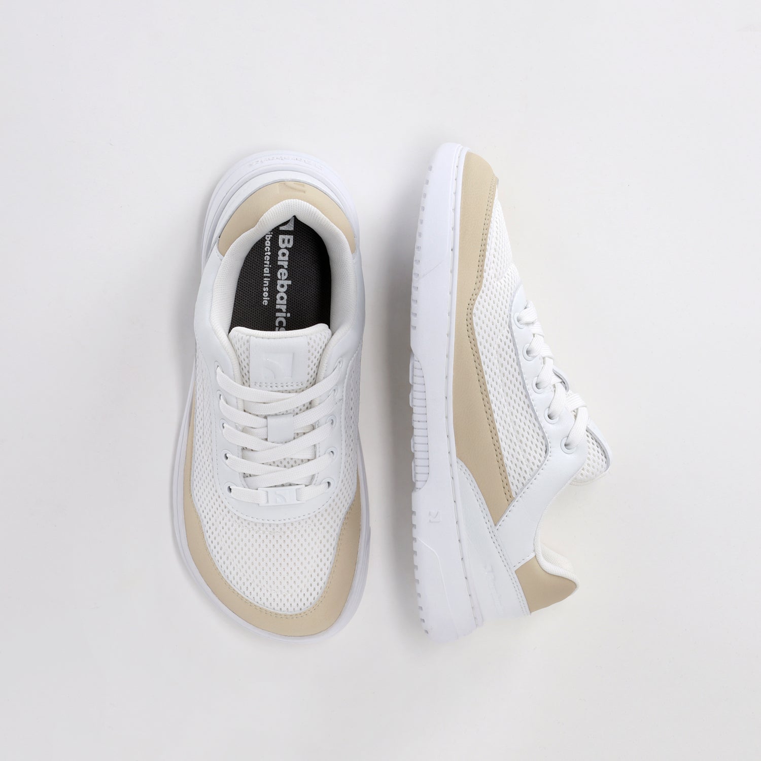 Barefoot Sneakers Barebarics Vaporo - White & Beige
