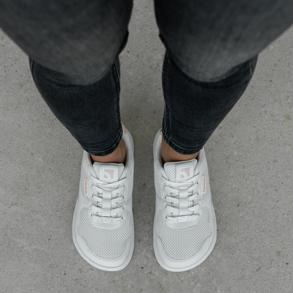 Barefoot Sneakers Barebarics Zing - Fresh - White & Coral Pink