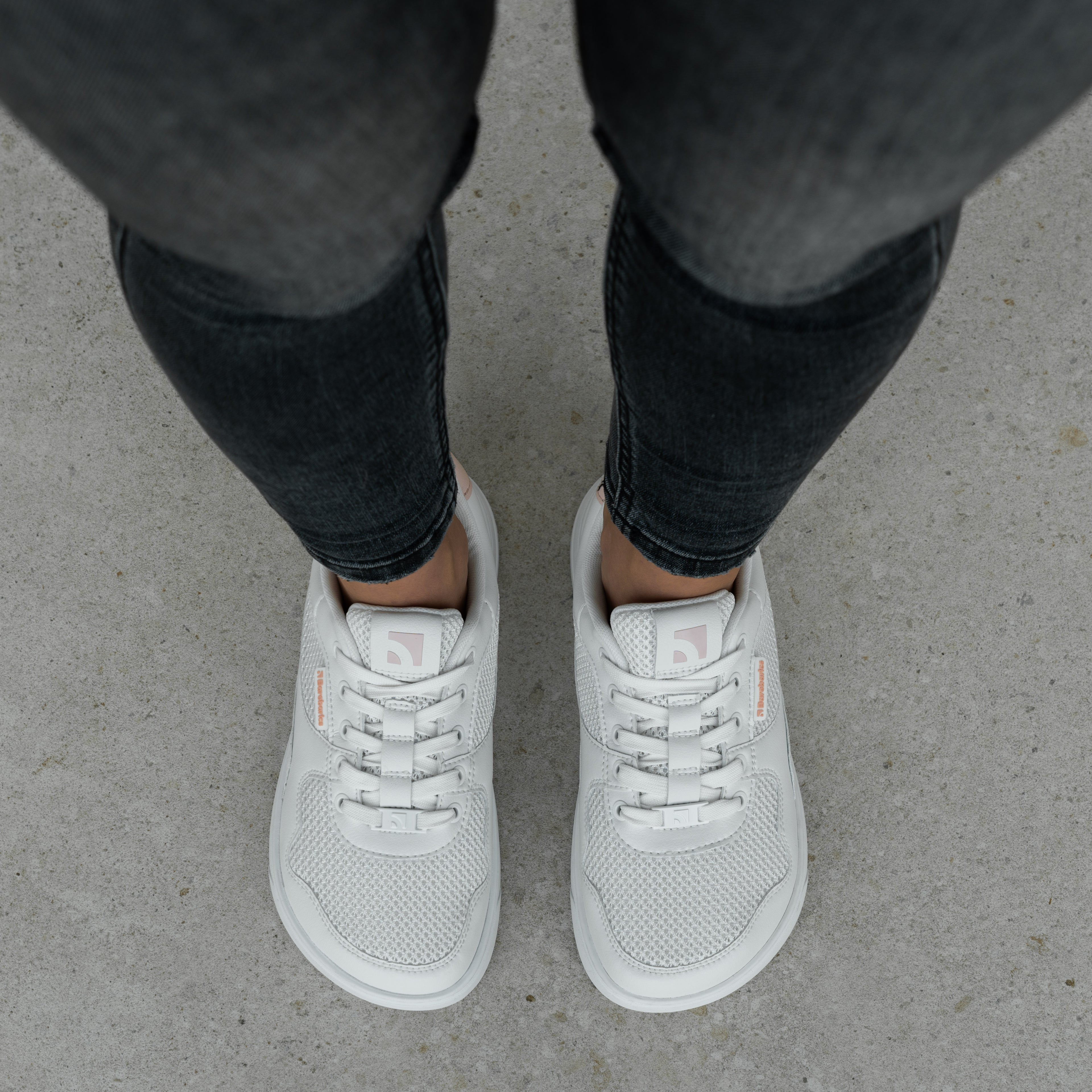 Barefoot Sneakers Barebarics Zing - Fresh - White & Coral Pink