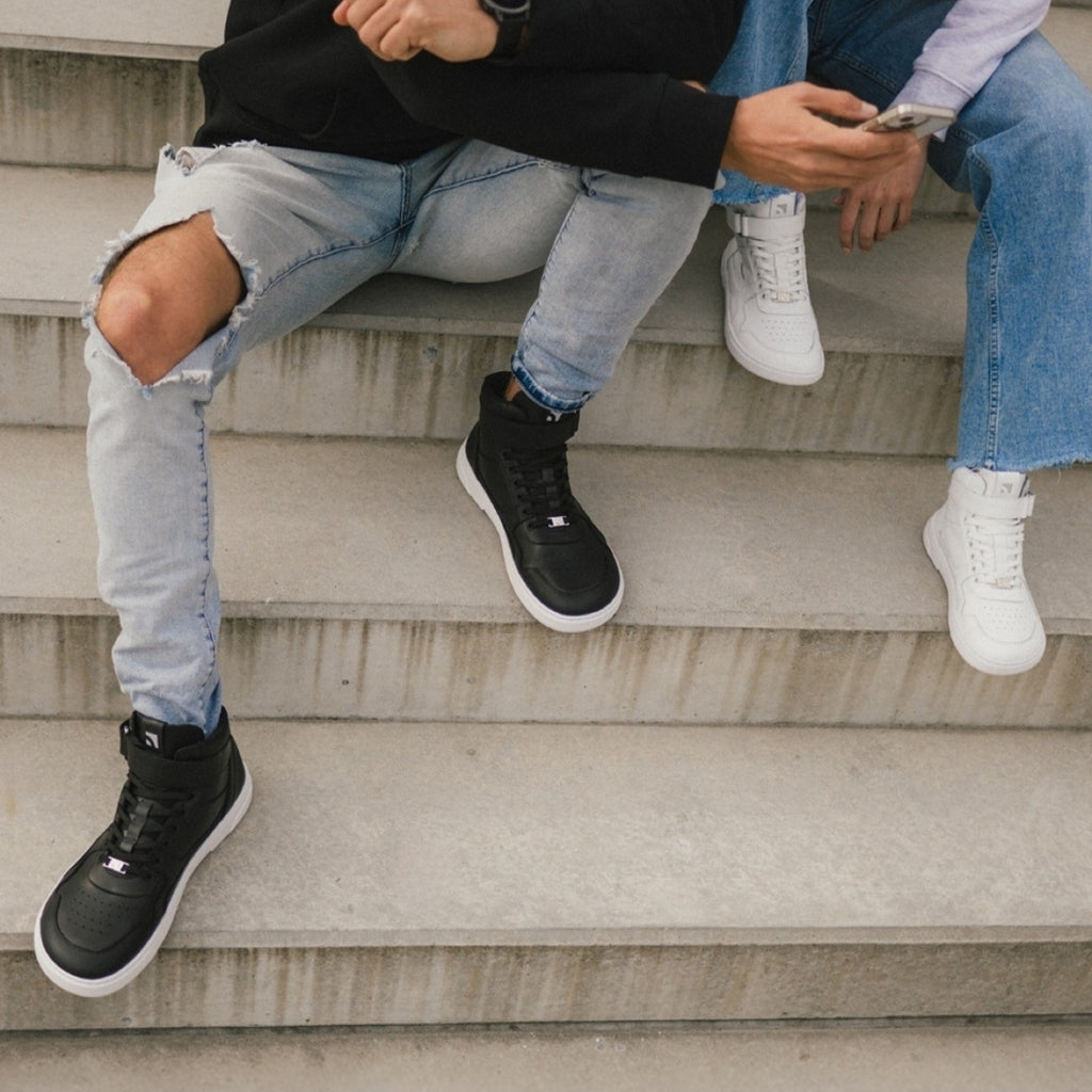 Barefoot Sneakers Barebarics Zing - High Top - Black & White