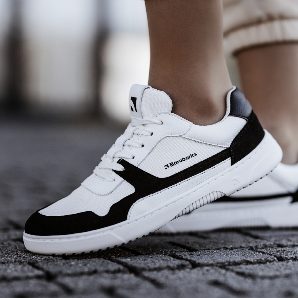 Barefoot Sneakers Barebarics - Zing - White & Black Vegan