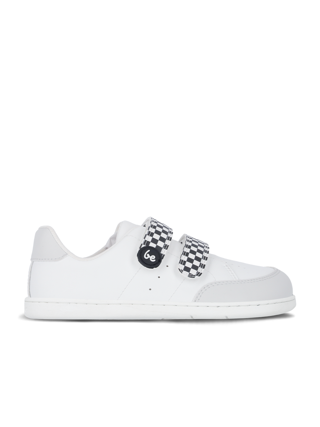 Kids barefoot sneakers Be Lenka Energise Kids - White & Checkerboard