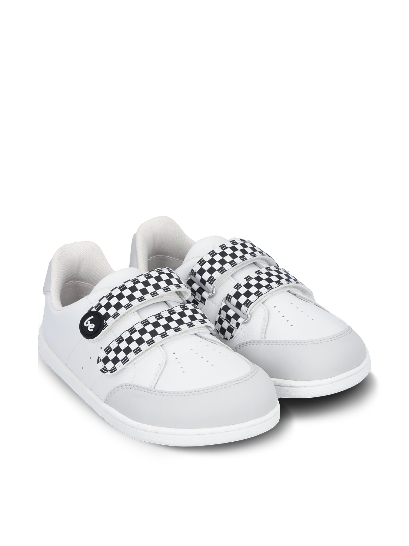 Kids barefoot sneakers Be Lenka Energise Kids - White & Checkerboard