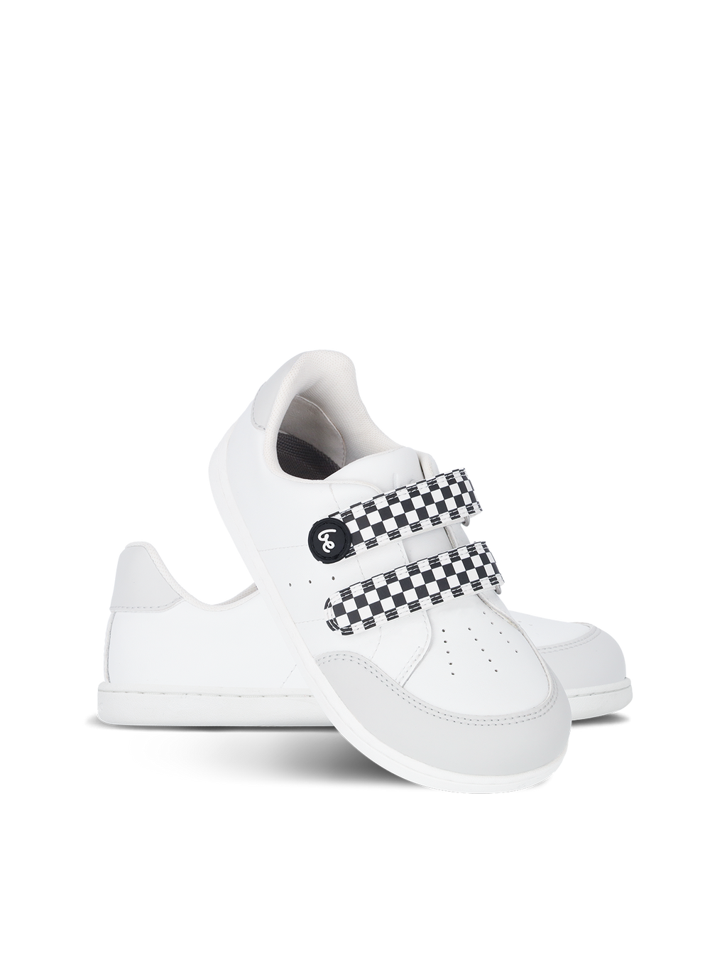 Kids barefoot sneakers Be Lenka Energise Kids - White & Checkerboard