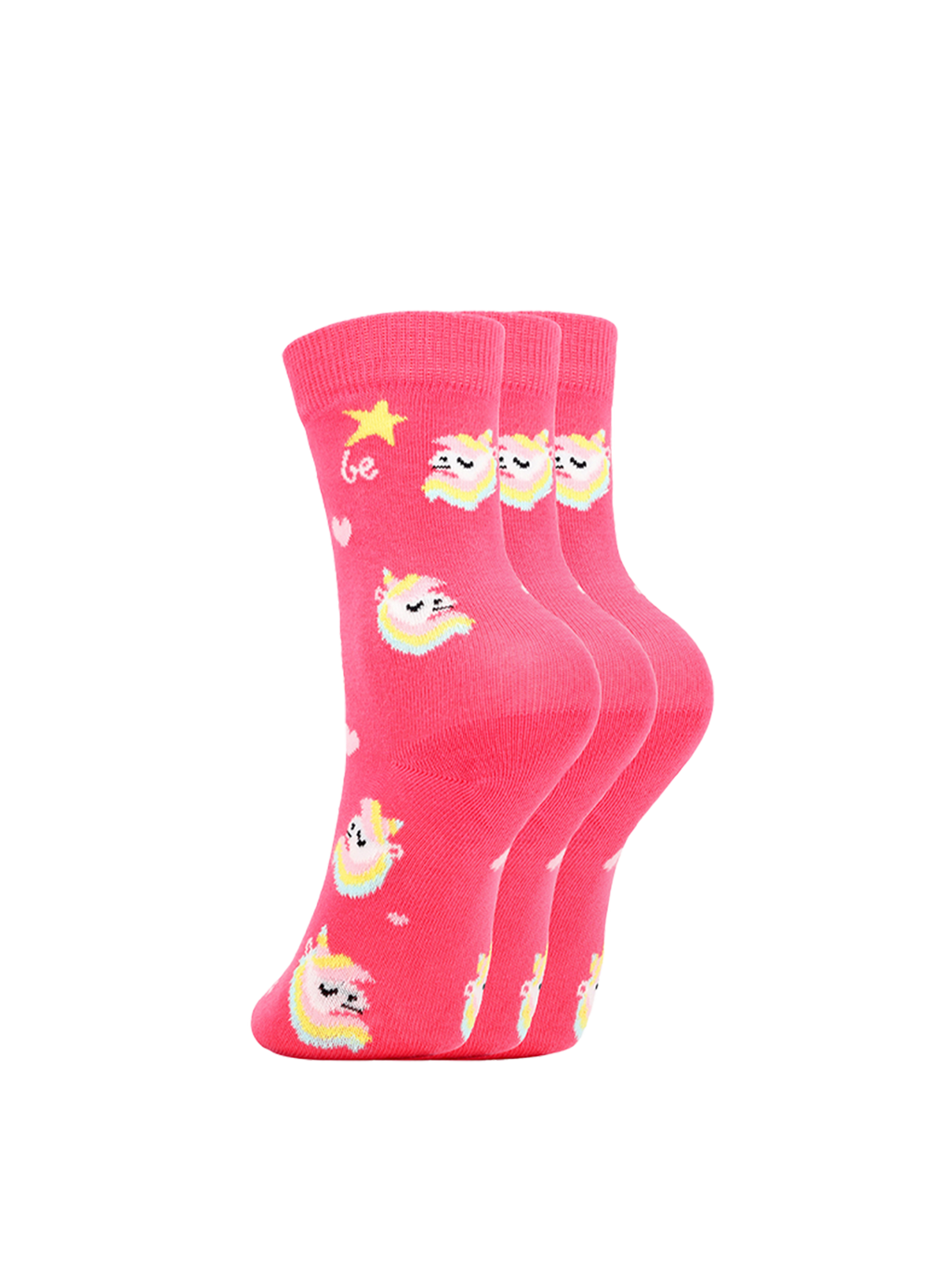 Kids barefoot Socks Be Lenka Kids - Crew - Unicorn - BubleGum Pink - 3 pack