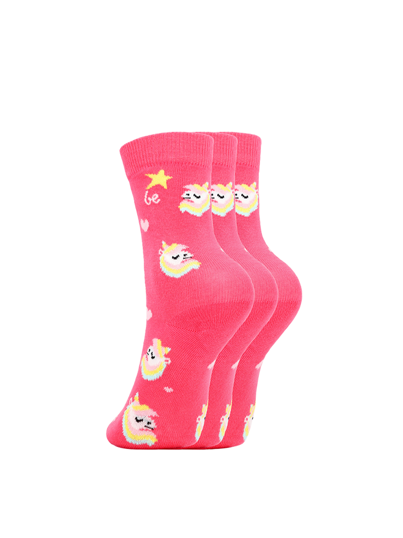 Kids barefoot Socks Be Lenka Kids - Crew - Unicorn - BubleGum Pink - 3 pack