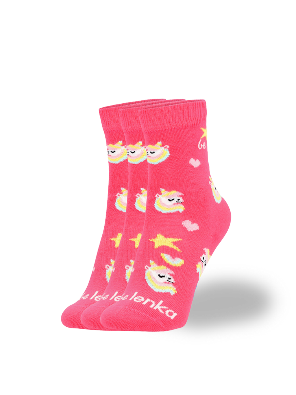 Kids barefoot Socks Be Lenka Kids - Crew - Unicorn - BubleGum Pink - 3 pack