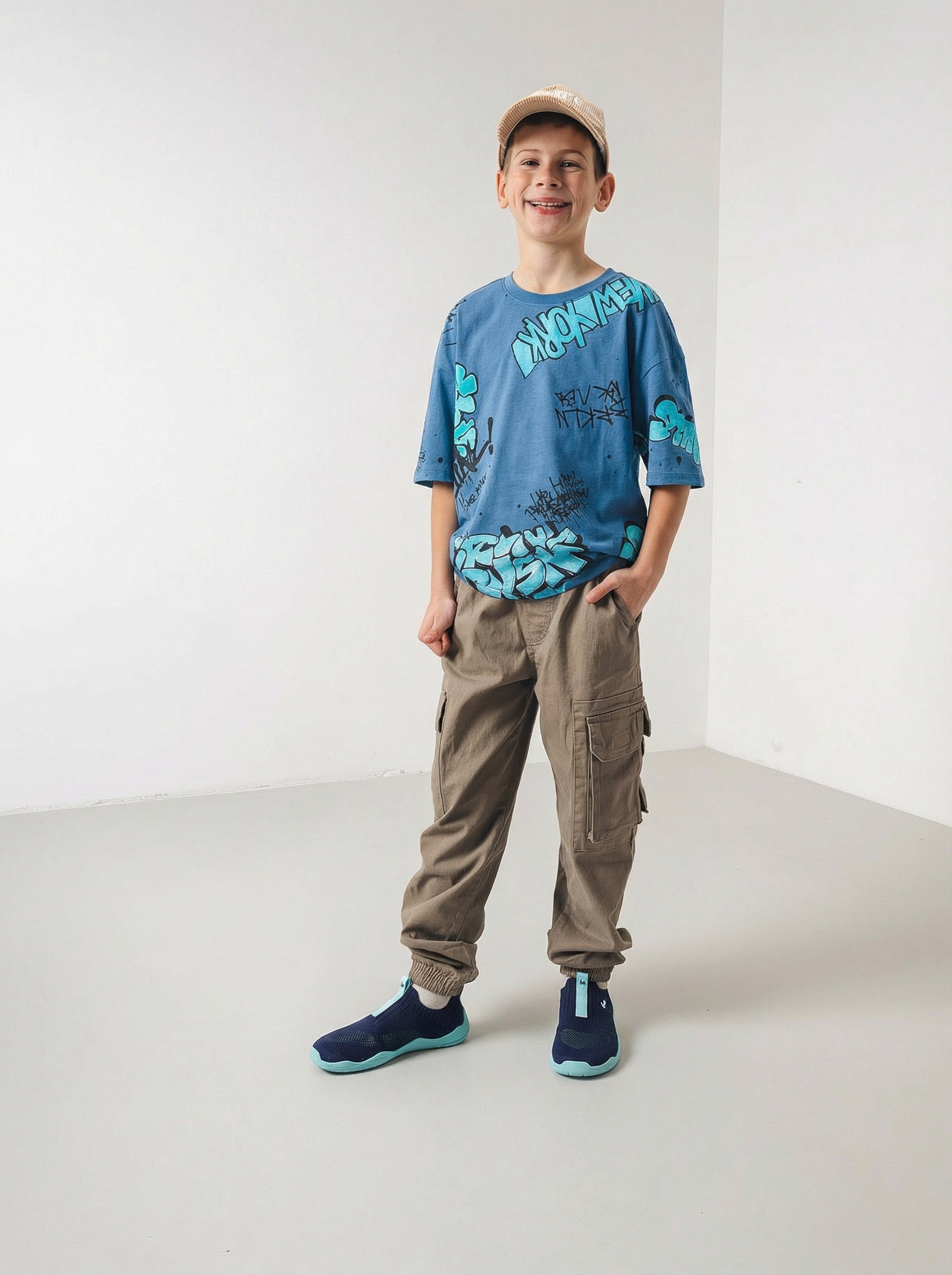 Kids Barefoot Slip-on Shoes Be Lenka Luppo Junior - Blue & Aqua
