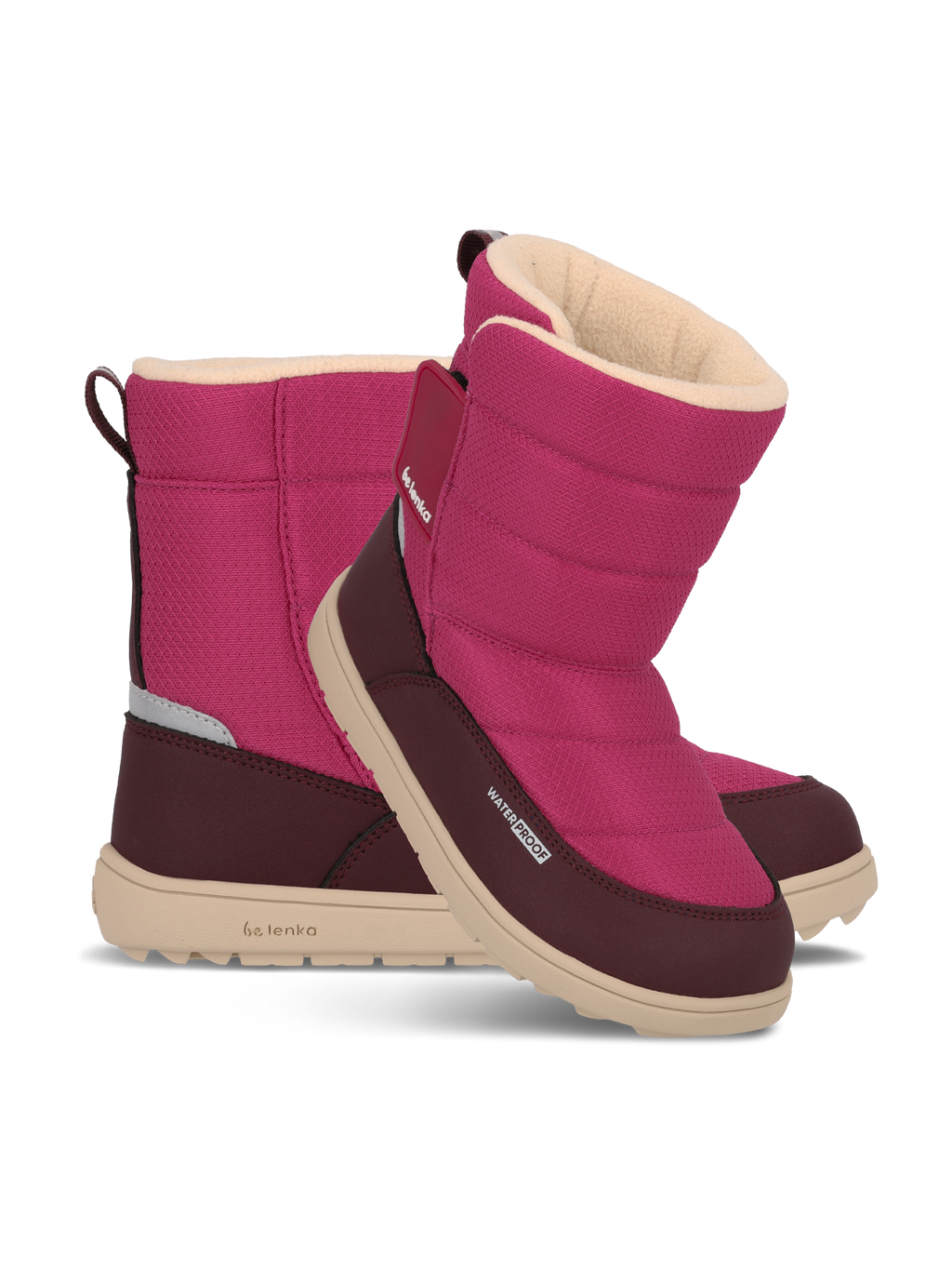 Kids barefoot snow boots Be Lenka Ailo Junior - Berry