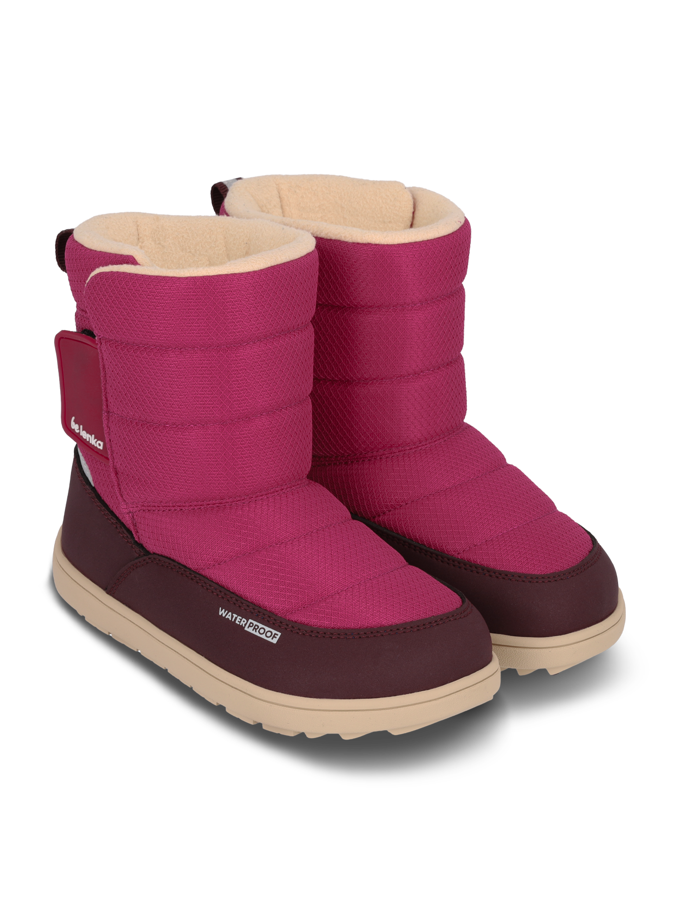 Kids barefoot snow boots Be Lenka Ailo Kids - Berry