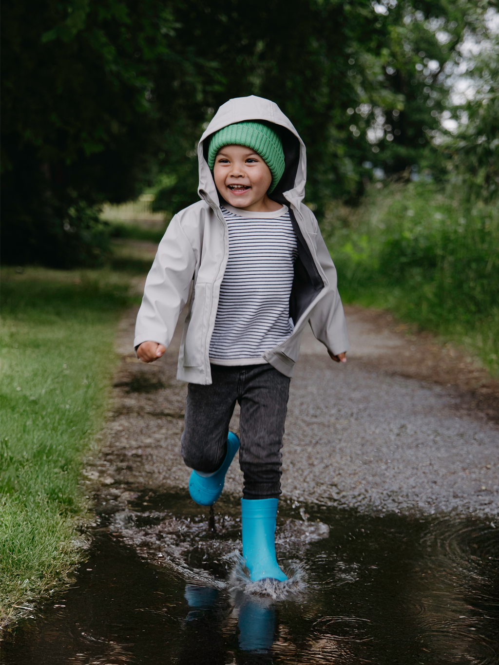 Kids Barefoot Rain Boots Be Lenka Pudds - Aqua Blue