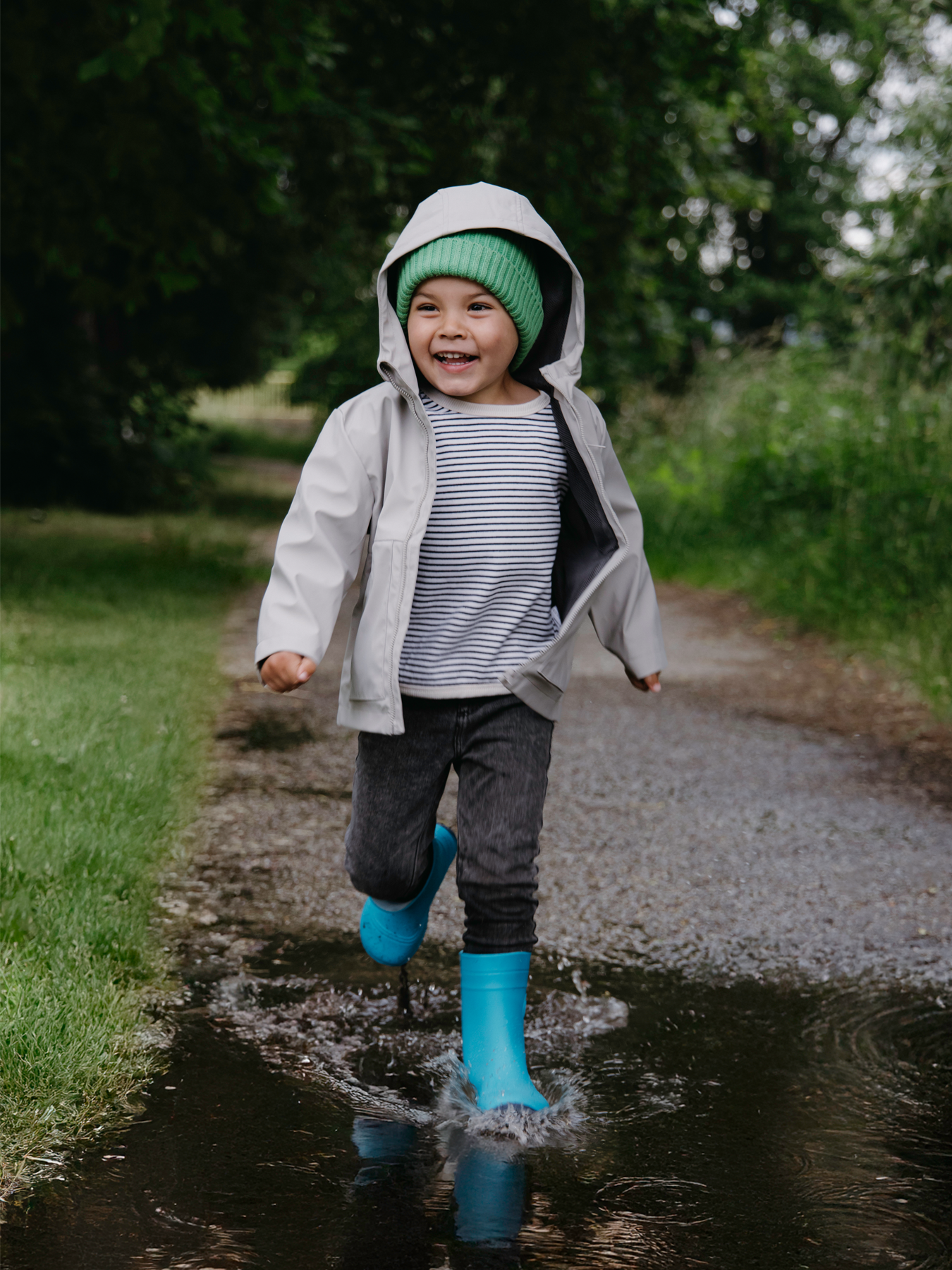 Kids Barefoot Rain Boots Be Lenka Pudds - Aqua Blue