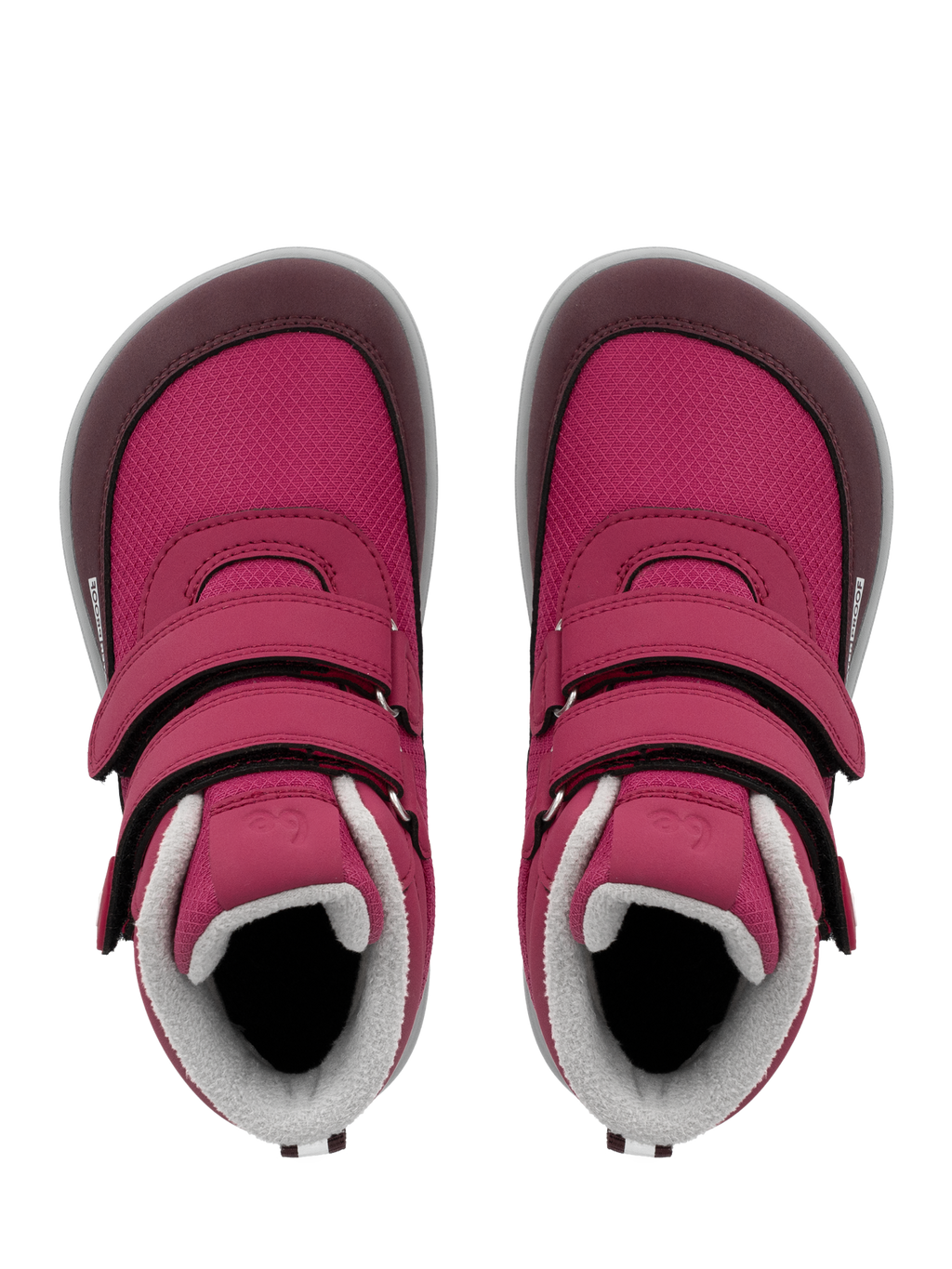 Kids winter barefoot boots Be Lenka Zippu Kids - Berry & Grey