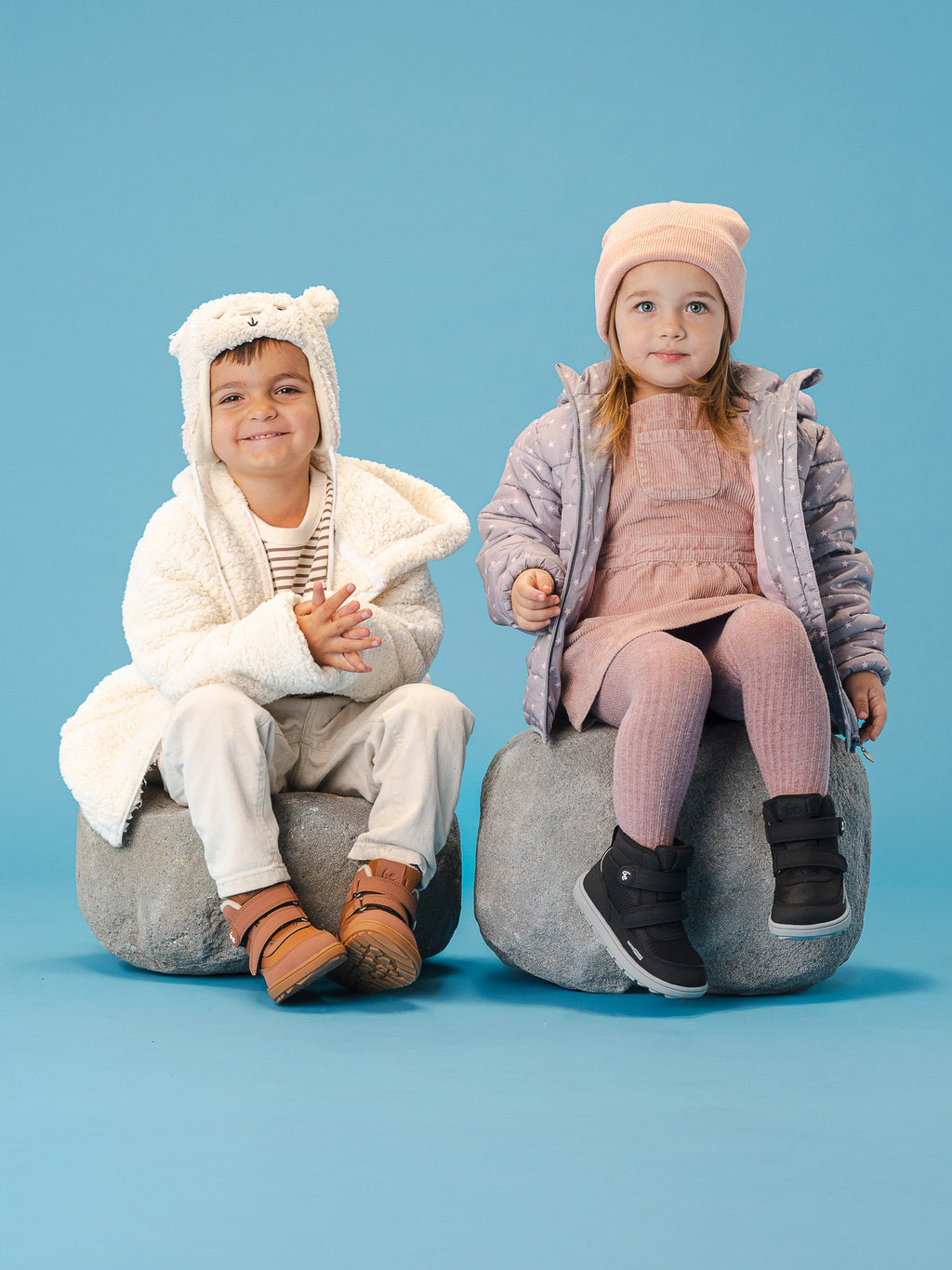 Kids winter barefoot boots Be Lenka Zippu Preschool - Black & Grey