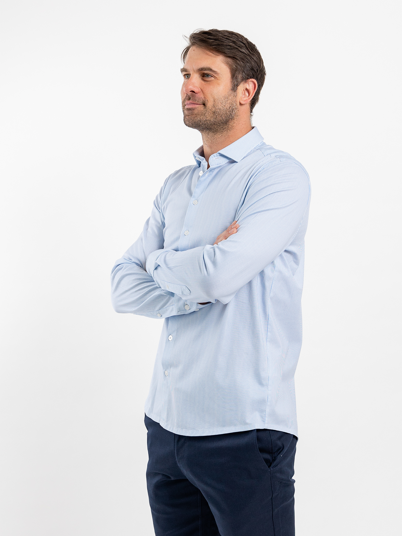 Men’s Shirt Slim Be Lenka Essentials - Blue and White